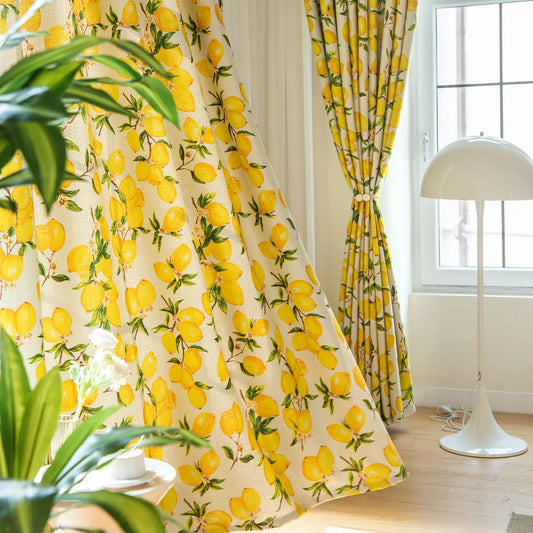 Rideau jaune moutarde scandinave