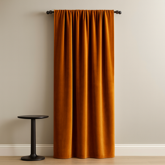 Rideaux velours orange